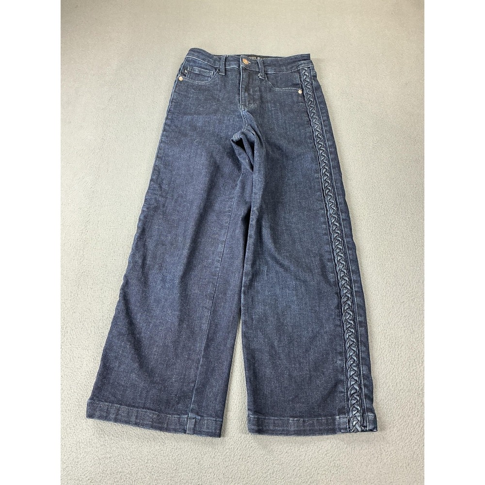 Judy Blue Jeans Womens 0/24 Blue Wide Leg Mid Rise Stretch Denim Rinse
